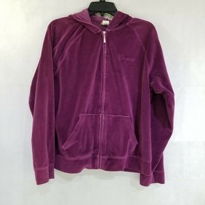 Borgata Atlantic City Velour Zip Front  Hoodie L